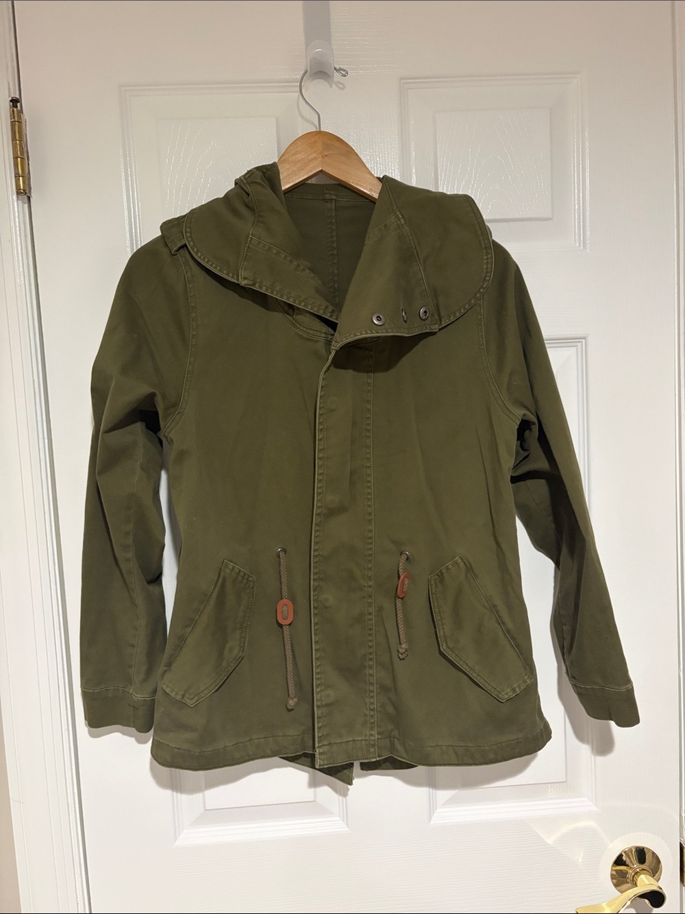 Olive Green Hooded Fall women’s Jacket